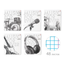 тетрадь 48л. "music. black & white"