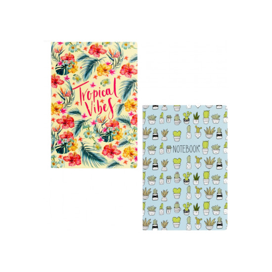 Klade cietos vākos OPTIMA Tropical Vibes A5 (80)