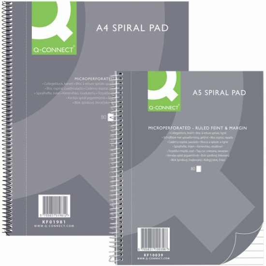 Klade ar spirāli Q-connect A5, līniju (80)