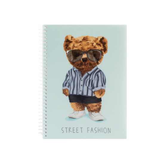 Klade ar spirāli OPTIMA Pets Fashion: Bear A5, rūtiņu (80)