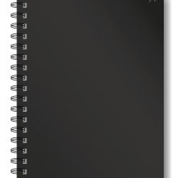 Rūtiņu klade ar spirāli College A5+, Soft-Touch vāks, 60 lapas, melna