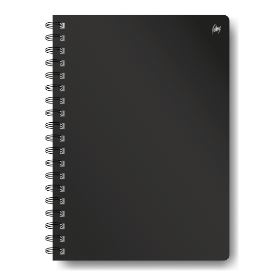 Rūtiņu klade ar spirāli College A5+, Soft-Touch vāks, 60 lapas, melna