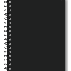 Rūtiņu klade ar spirāli College A5+, plastikāta vāki, 60 lapas, melna