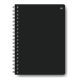 Rūtiņu klade ar spirāli College A5+, plastikāta vāki, 60 lapas, melna
