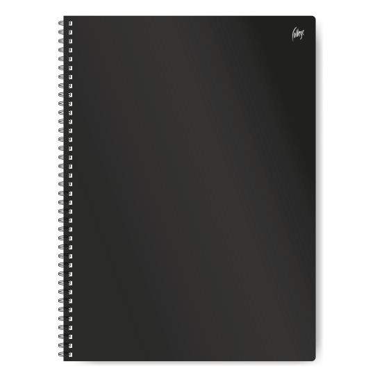 Rūtiņu klade ar spirāli College A4+, Soft-Touch vāks, 60 lapas, melna