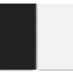 Rūtiņu klade ar spirāli College A4+, Soft-Touch vāks, 60 lapas, melna