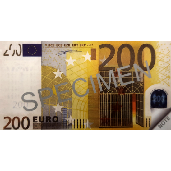 Līmēts bloknots 200 EURO, 70lpp, rūt.