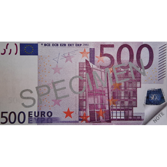 Līmēts bloknots 500 EURO, 70lpp, rūt.