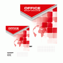 ***Bloknots Office Products A5, 100 lapas, laminēti vāki, rūtiņu