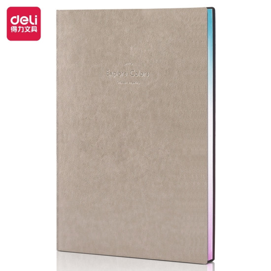 Тетрадь DELI  Timeless Gray 112 листов PU обложка