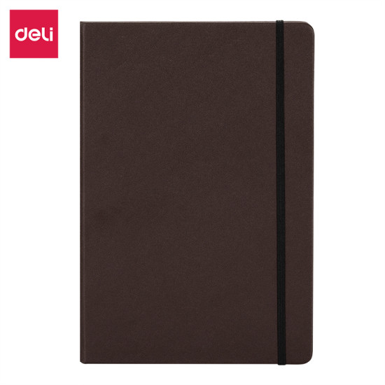 Записная книжка DELI "EN112G", Brown, Кожаный переплет