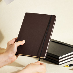 Записная книжка DELI "EN112G", Brown, Кожаный переплет
