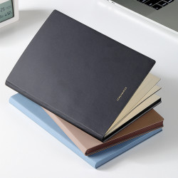 Блокнот DELI Grey A5 кожаный 96л 80г