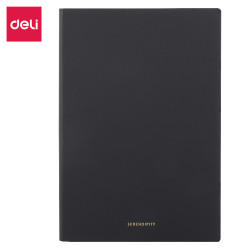Блокнот DELI Grey A5 кожаный 96л 80г