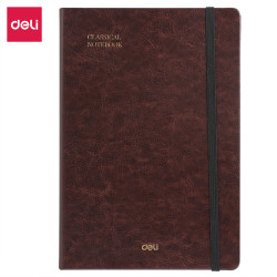 Блокнот кожаный DELI BROWN A5 96 листов 80 г/м²