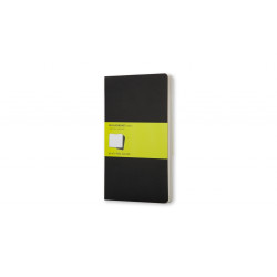 Piezīmju grāmatas Moleskine Cahier 13x21cm, 80 baltas lapas, mīkstos vākos, 3gab/iep., melnas