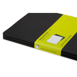 Piezīmju grāmatas Moleskine Cahier 13x21cm, 80 baltas lapas, mīkstos vākos, 3gab/iep., melnas