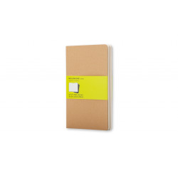 Piezīmju grāmatas Moleskine Cahier 13x21cm, baltas lapas, mīkstos vākos, 3gab/iep., brūni
