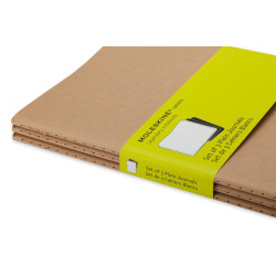 Piezīmju grāmatas Moleskine Cahier 13x21cm, baltas lapas, mīkstos vākos, 3gab/iep., brūni