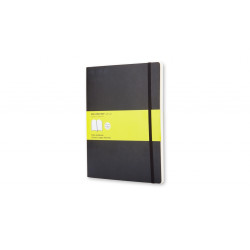 Piezīmju grāmata ar gumiju Moleskine Classic 19x25cm, 192 baltas lapas, mīkstos vākos, melna