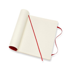 Piezīmju grāmata ar gumiju Moleskine Classic 19x25cm, 192 lapas, līniju, mīkstos vākos, sarkans
