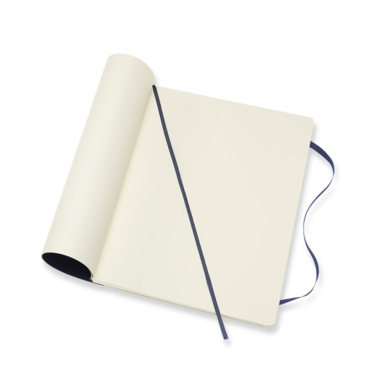 Piezīmju grāmata Moleskine Classic 19х25cm, baltās lapas, mīkstie vāki, zils
