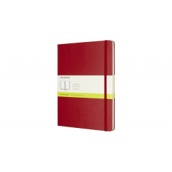 Piezīmju grāmata ar gumiju Moleskine Classic 19x25cm, 192 baltas lapas, līniju, cietos vākos, sarkans