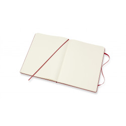 Piezīmju grāmata ar gumiju Moleskine Classic 19x25cm, 192 baltas lapas, līniju, cietos vākos, sarkans