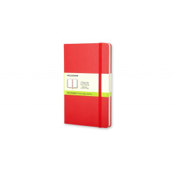 Piezīmju grāmata Moleskine Classic 13x21cm, baltās lapas, cietie vāki, sarkans