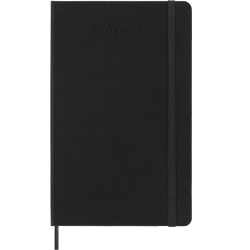 Kalendārs-piezīmju grāmata Moleskine 2025/26, 13x21cm, nedēļa, cieti vāki, melna