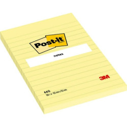 Līmlapiņas 3M Post-It 102x152mm, 100 lapiņas, līniju, dzeltenas