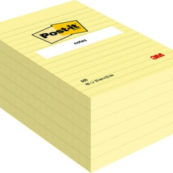 Līmlapiņas 3M Post-It 102x152mm, 100 lapiņas, līniju, dzeltenas