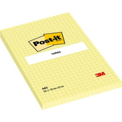 Līmlapiņas 3M Post-It 102x152mm, 100 lapiņas, rūtiņu, dzeltenas