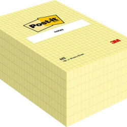 Līmlapiņas 3M Post-It 102x152mm, 100 lapiņas, rūtiņu, dzeltenas