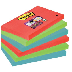 Клейкие листики 3M Post-it Super Sticy 76x127мм/  Bora Bora 6x90 листов
