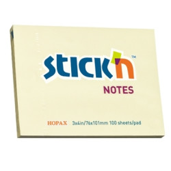 Līmlapiņas StickN 21008, 76x102mm, 100 lapiņas, dzeltenas