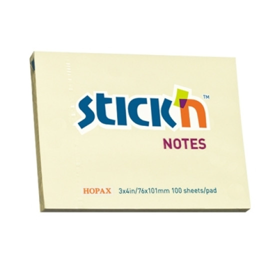 Клейкие листки Stick'N "21008", Yellow, Удаление без следов