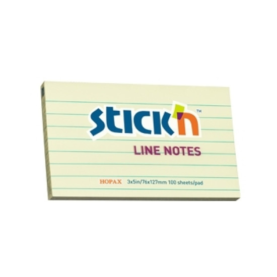 Листки самоклеящиеся StickN "21055", Пастельно-желтые, для аккуратных записей