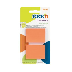 *Indeksi StickN 21106, 38x51mm, 2x50 lapiņas, caurspīdīgi, oranži