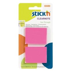 Клейкие листки StickN 21107 прозрачные розовые 100шт