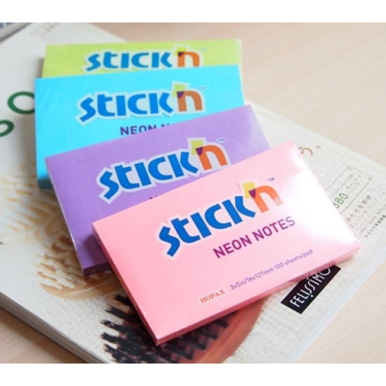 Стикеры StickN 21135 Неон желтый 100шт