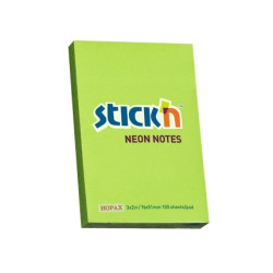 Клейкие листки Stick'N "21163", Neon Lime, Высокая видимость