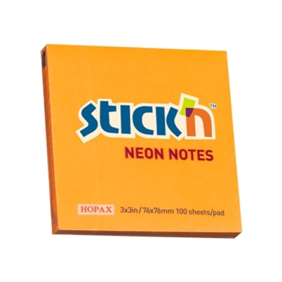 Стикеры Stick'N "21164", Neon Orange, Надёжный клей