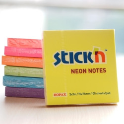 Līmlapiņas StickN 21167, 76x76mm, 100 lapiņas, neona zaļš