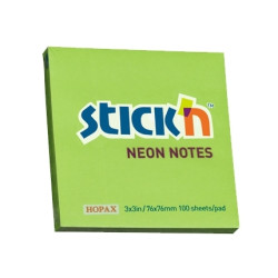 Липкие заметки Stick'N "21167", Neon Lime, Универсальное прилипание