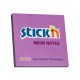 Līmlapiņas StickN 21210, 76x76mm, 100 lapiņas, neona violetas