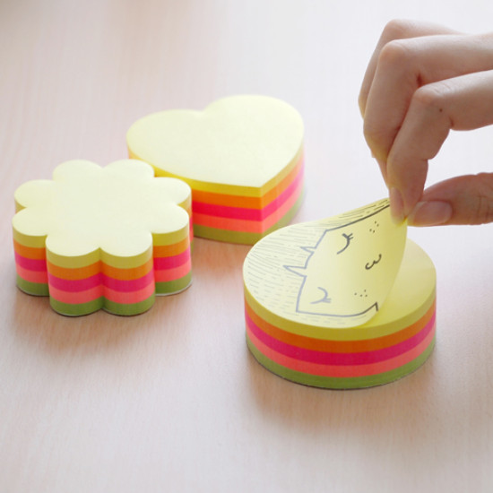 Стикеры Stick'N "21356 Neon Heart", Neon Assorted, Форма Сердца