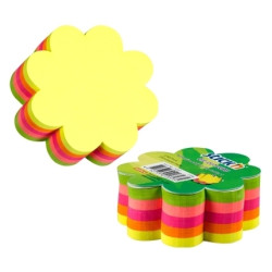 Līmlapiņas StickN 21357, 64x67mm, 250 lapiņas, zieda forma, neona krāsās