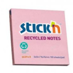 Клейкие листики Stick´N 21433 Eco 76x76mm, 100 листов, розовые