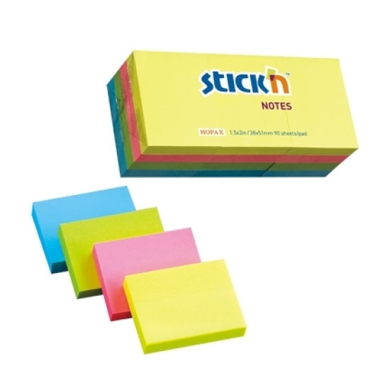 Стикеры StickN "21532", Неон Ассорти, Расширенный Запас